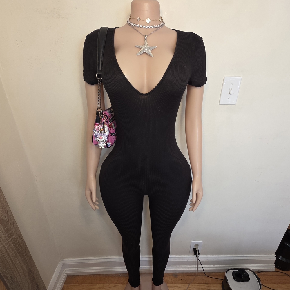 ☆ASA Black V-Neck Jumpsuit☆